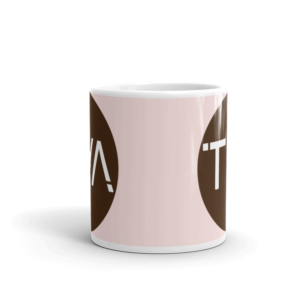 Tya Glossy Mug in Cinderella/Chocolate Dot (11 oz Only)