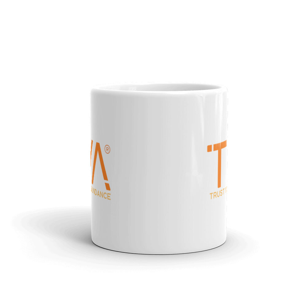 Tya White Glossy Mug in Orange/Melon