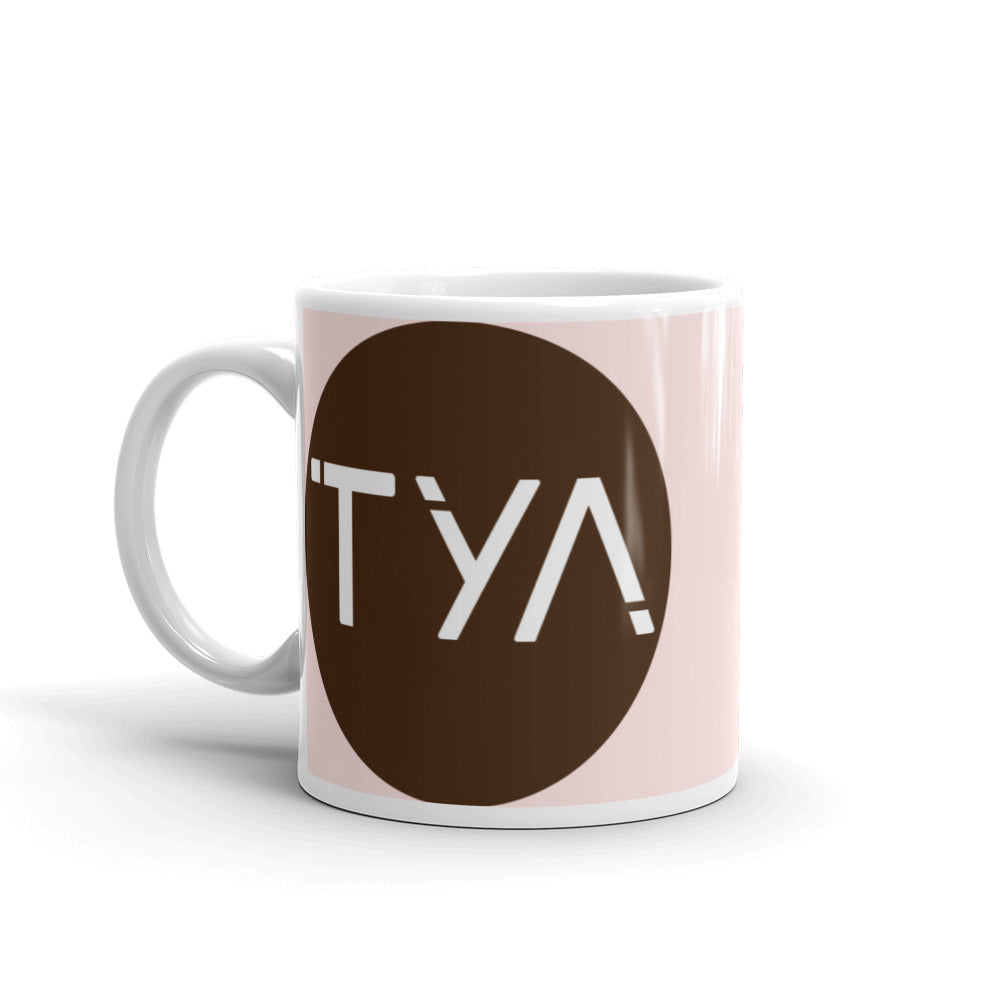 Tya Glossy Mug in Cinderella/Chocolate Dot (11 oz Only)