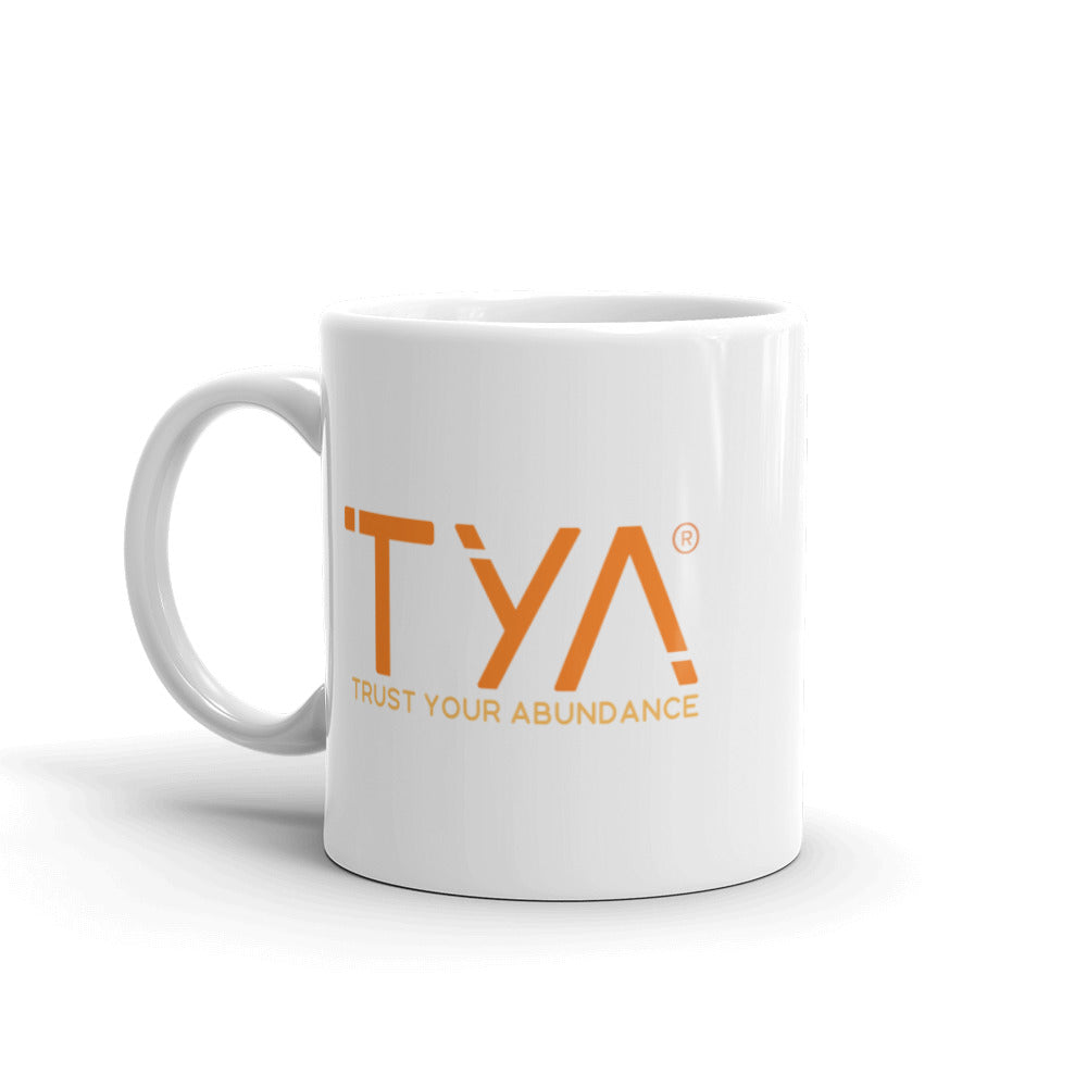 Tya White Glossy Mug in Orange/Melon