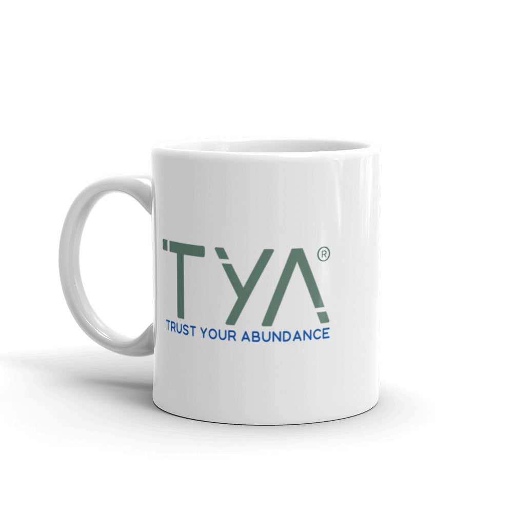 Tya White Glossy Mug in Spruce/Navy