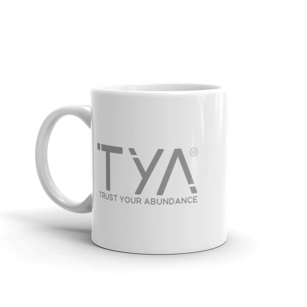 Tya White Glossy Mug in Slate