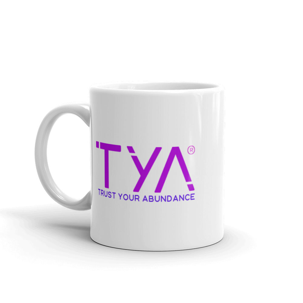 Tya White Glossy Mug in Purple Haze/Violet