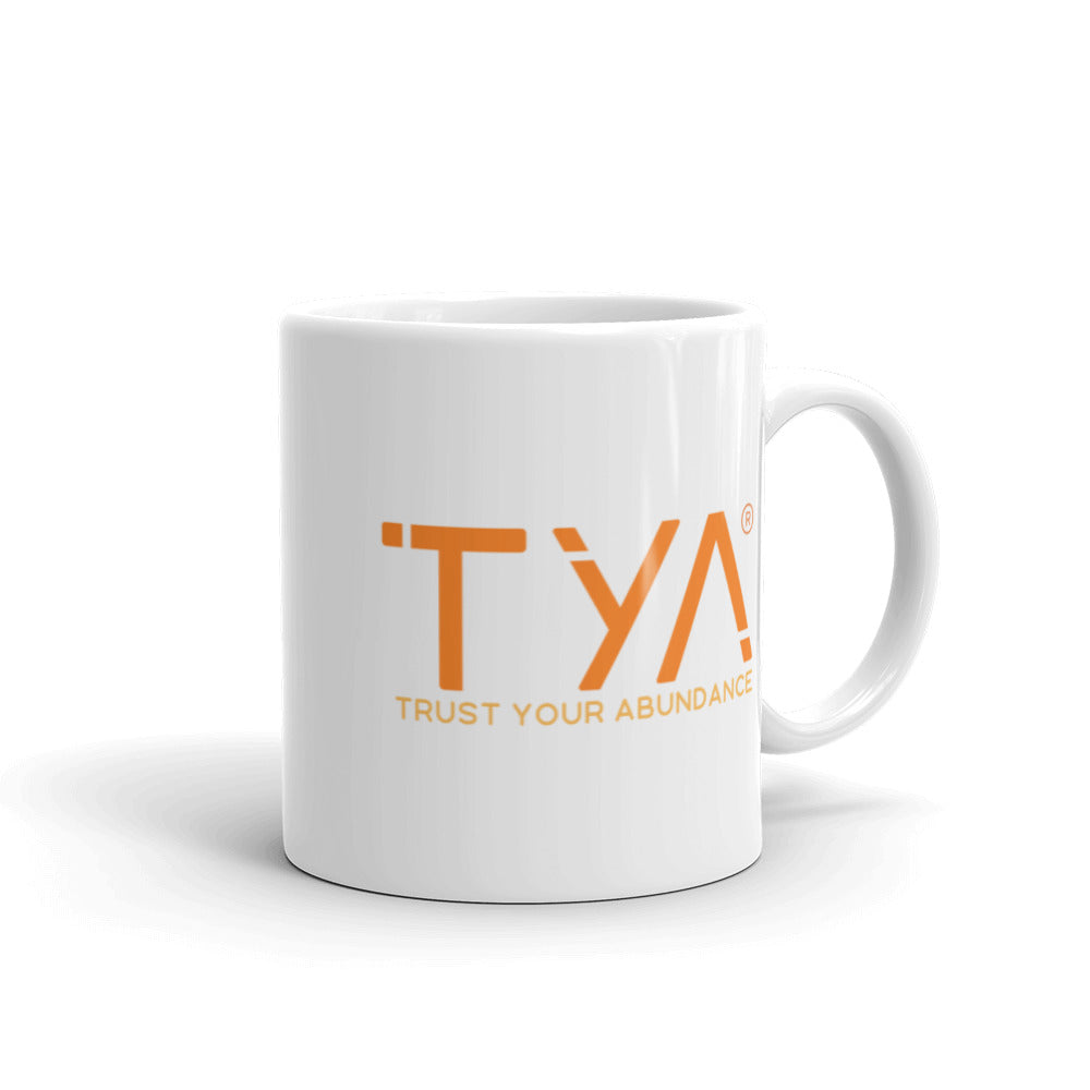 Tya White Glossy Mug in Orange/Melon