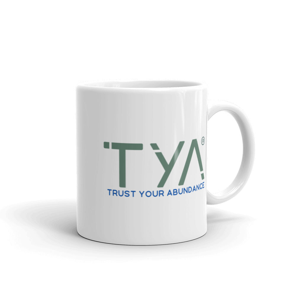 Tya White Glossy Mug in Spruce/Navy