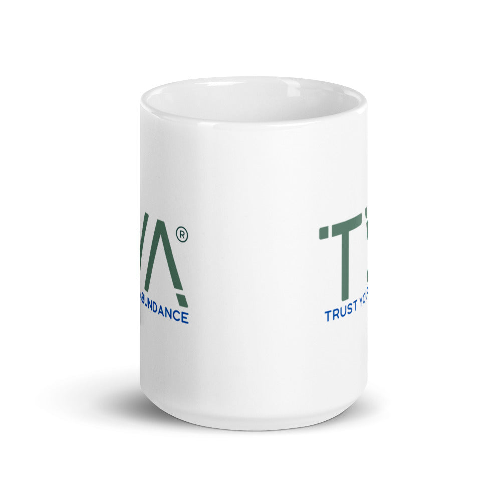 Tya White Glossy Mug in Spruce/Navy