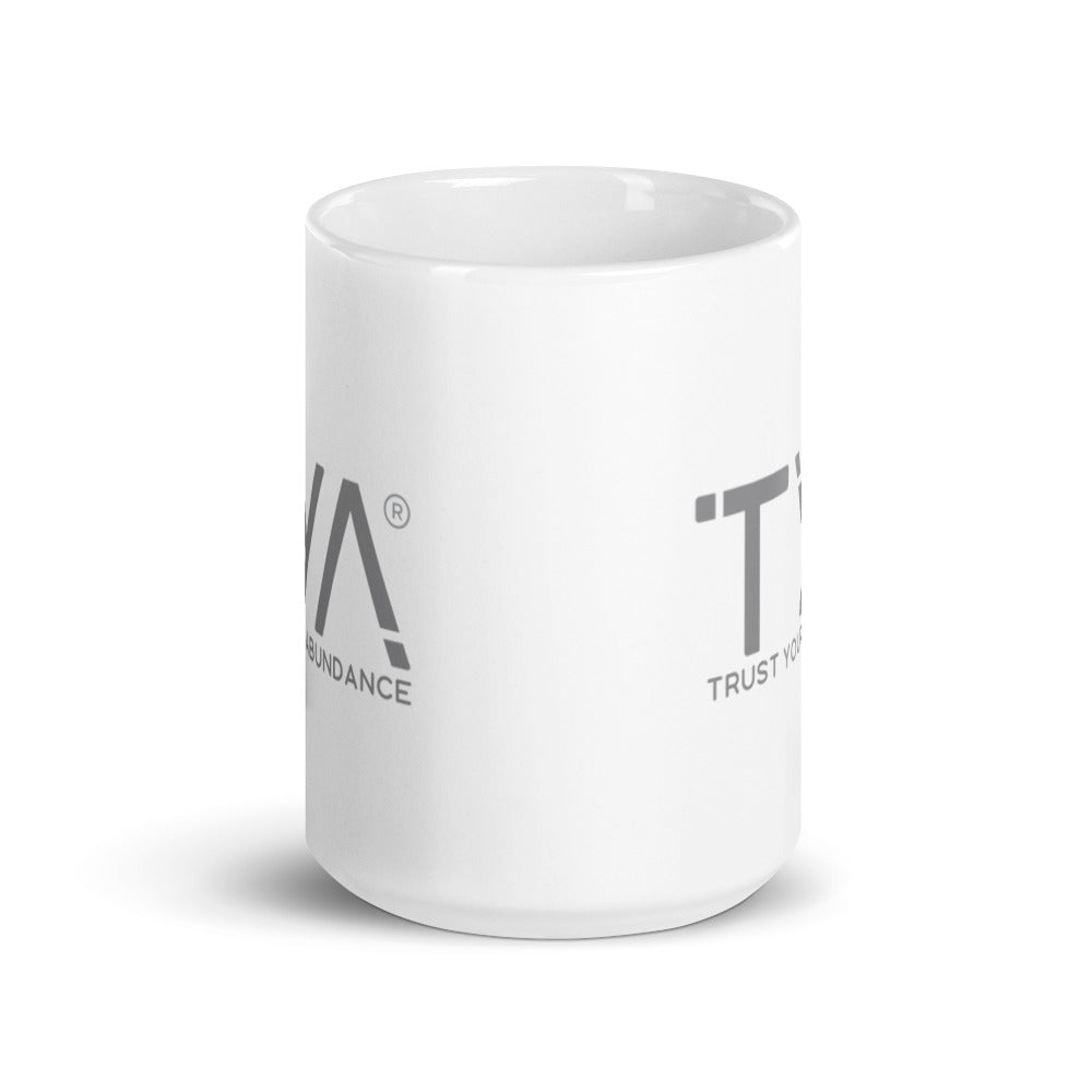 Tya White Glossy Mug in Slate