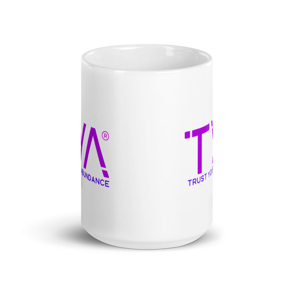 Tya White Glossy Mug in Purple Haze/Violet