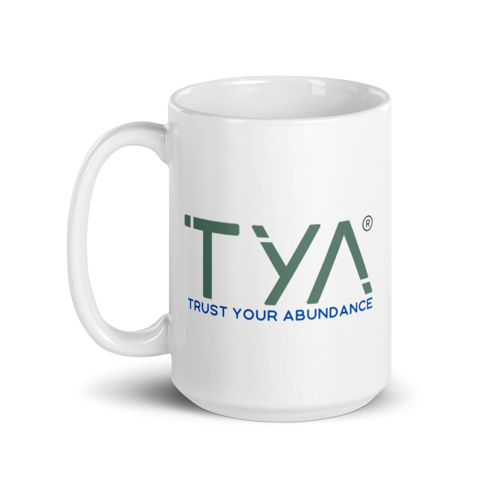 Tya White Glossy Mug in Spruce/Navy