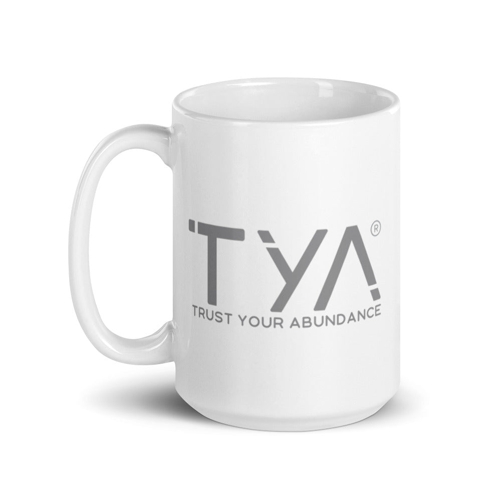 Tya White Glossy Mug in Slate