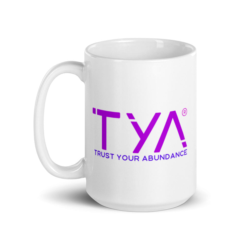 Tya White Glossy Mug in Purple Haze/Violet