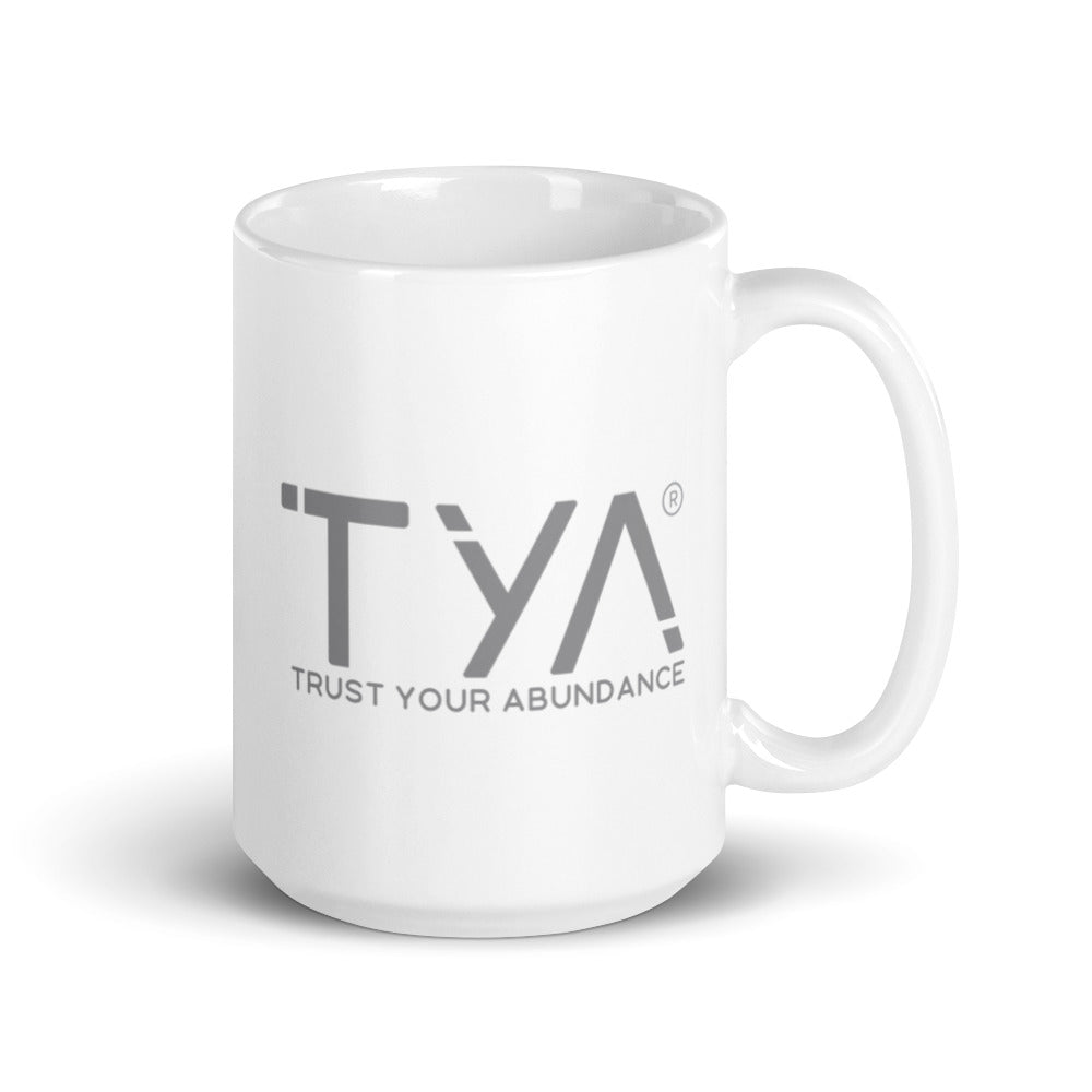 Tya White Glossy Mug in Slate