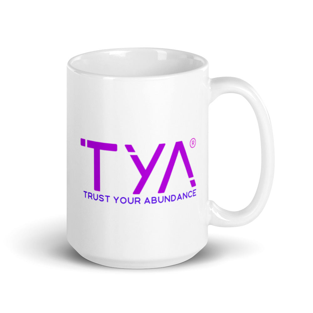 Tya White Glossy Mug in Purple Haze/Violet